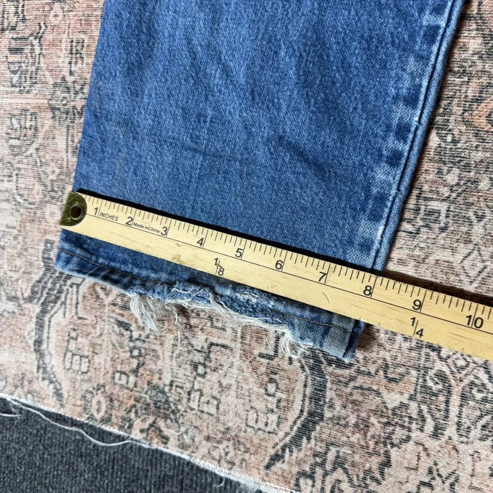 Wrangler 13MWZ Cowboy Cut Blue Distressed Jeans Mens 34x34 Vintage Style